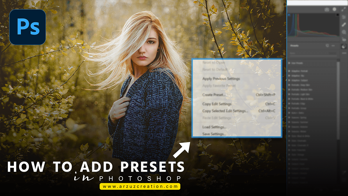 How to install camera raw presets in photoshop, How to add presets in photoshop