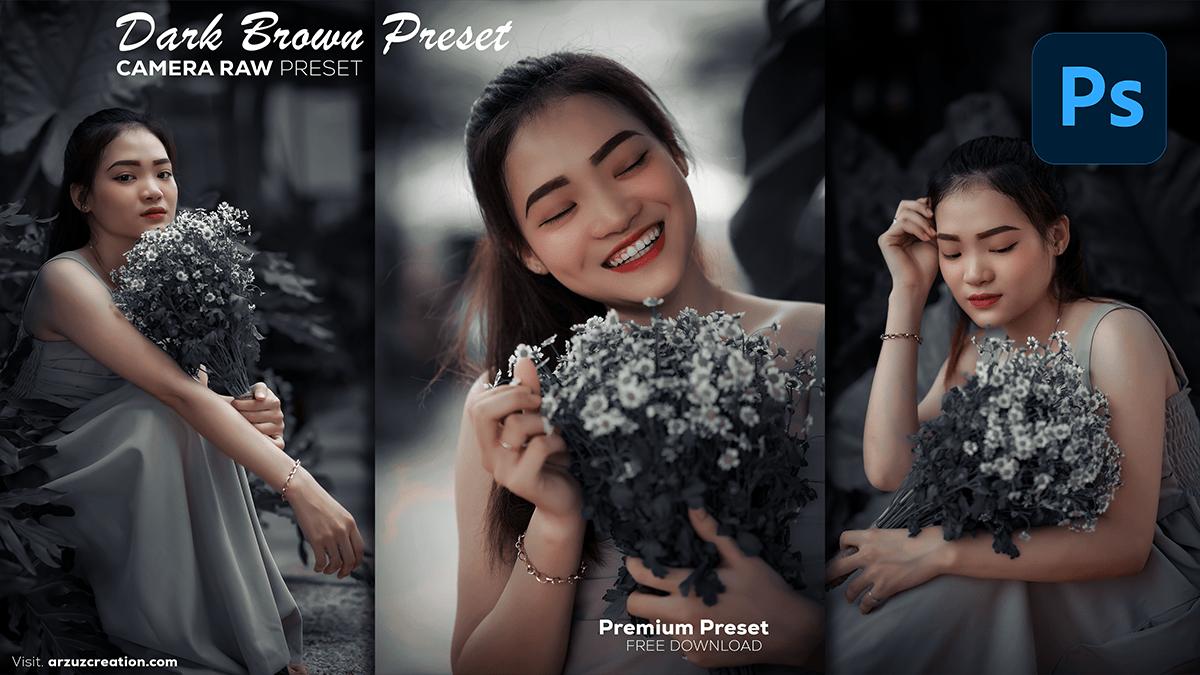 Adobe Photoshop: Dark Brown Color Grading in Camera Raw Filter