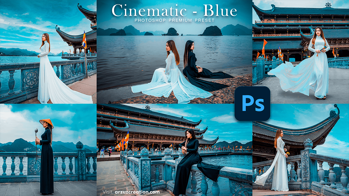 Photoshop Editing: Cinematic Blue Tone Photo Editing Preset 2024