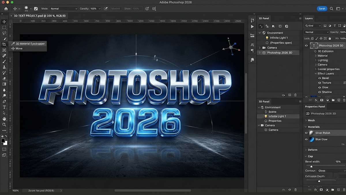 Adobe Photoshop 2026 3D Workflow For Beginners